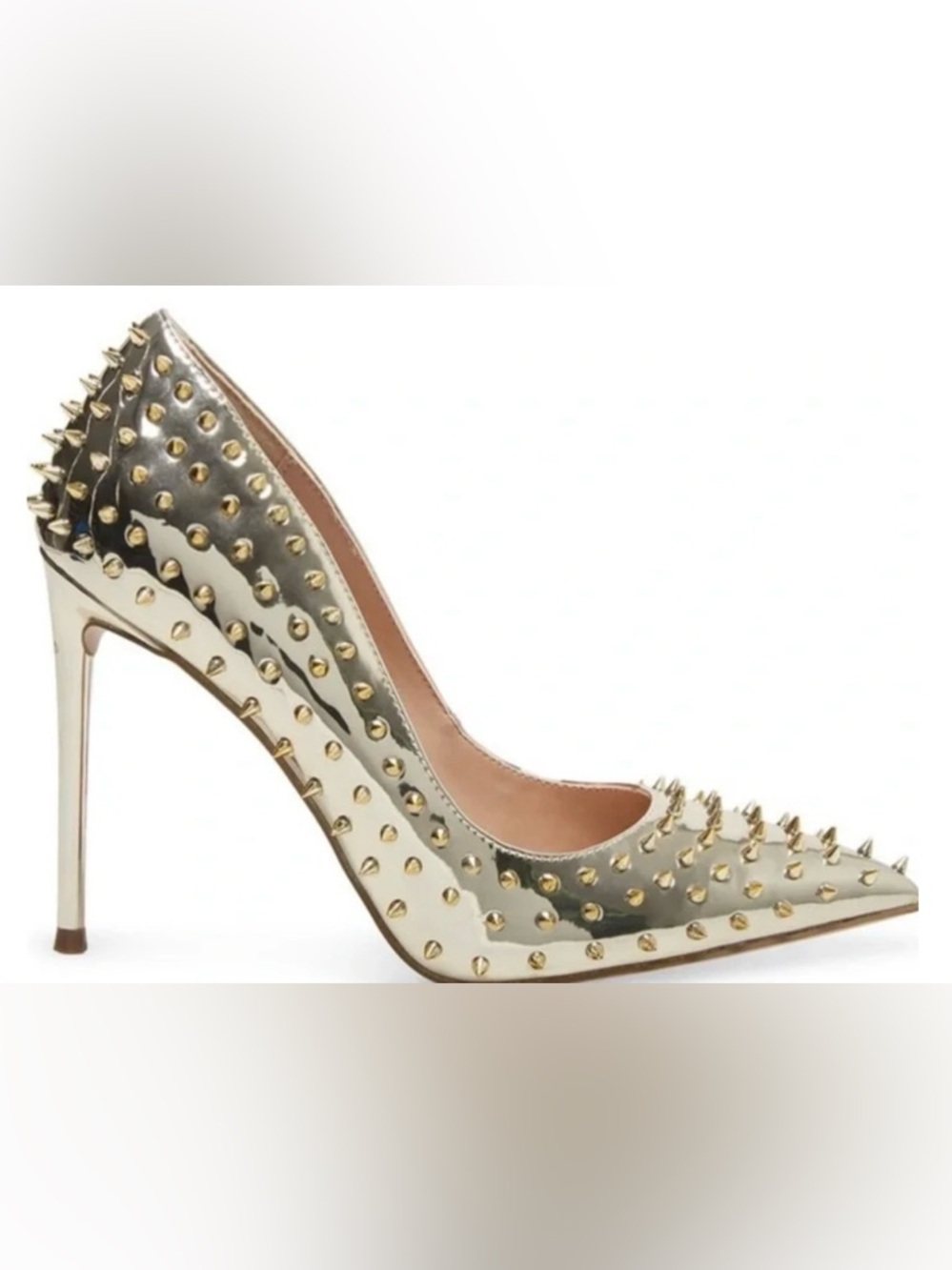 Steve Madden Gold Spiked Pointed-Toe Pump NWT